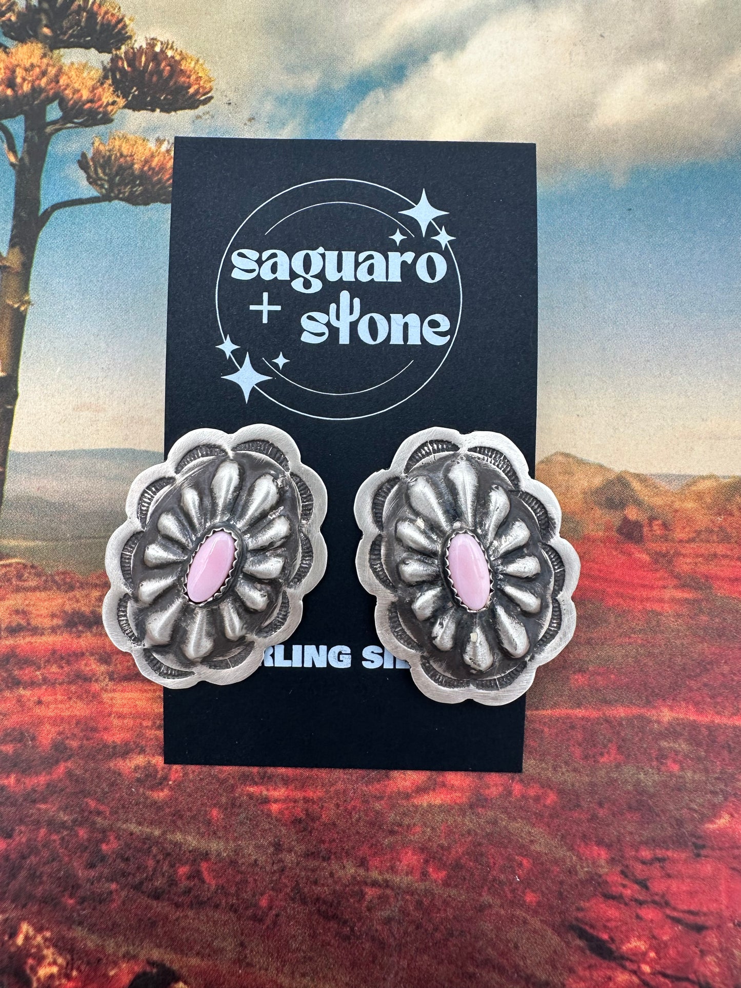 Pink Nights Concho Earring