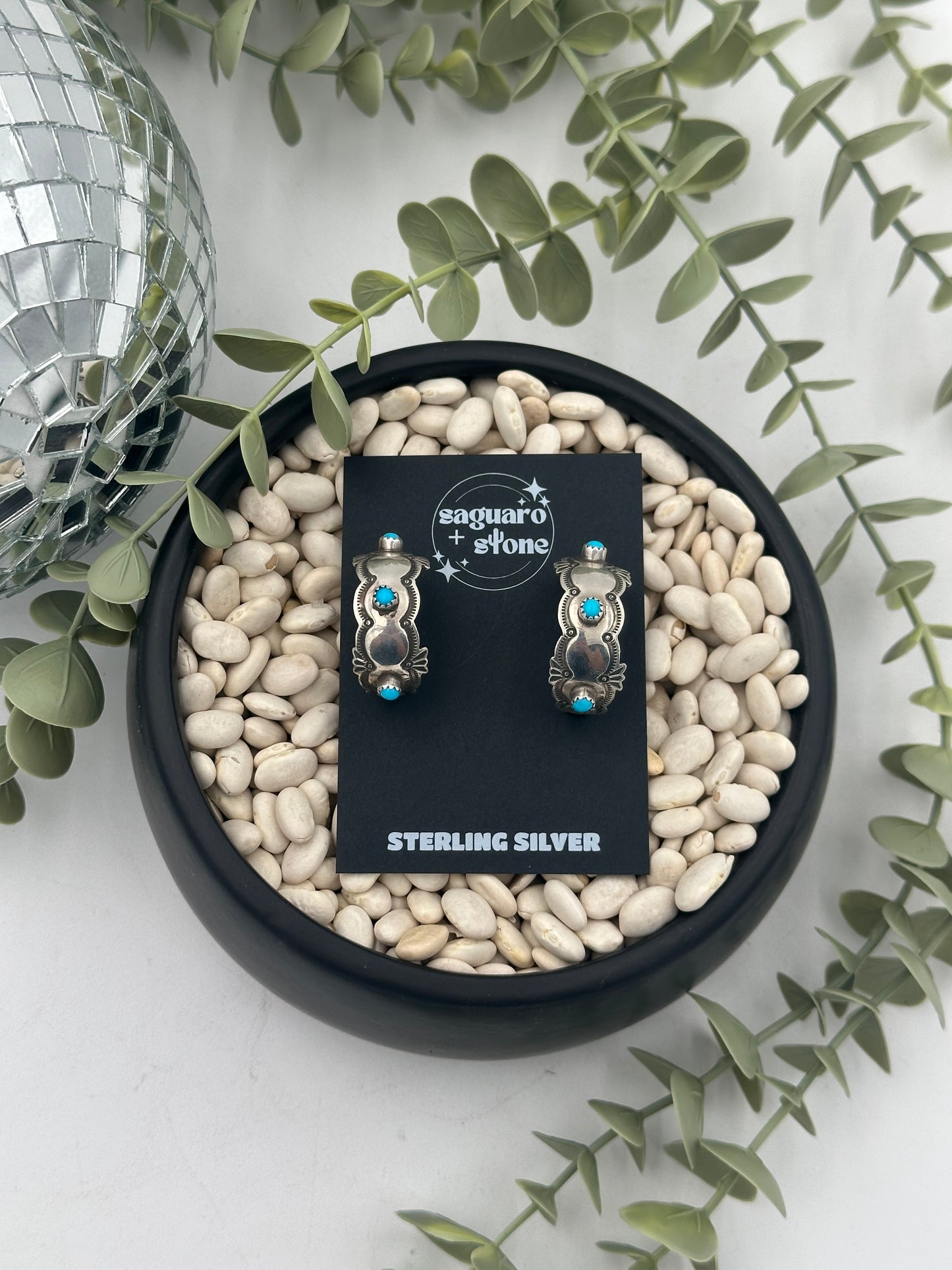 Paint The Town Blue Hoop Earrings