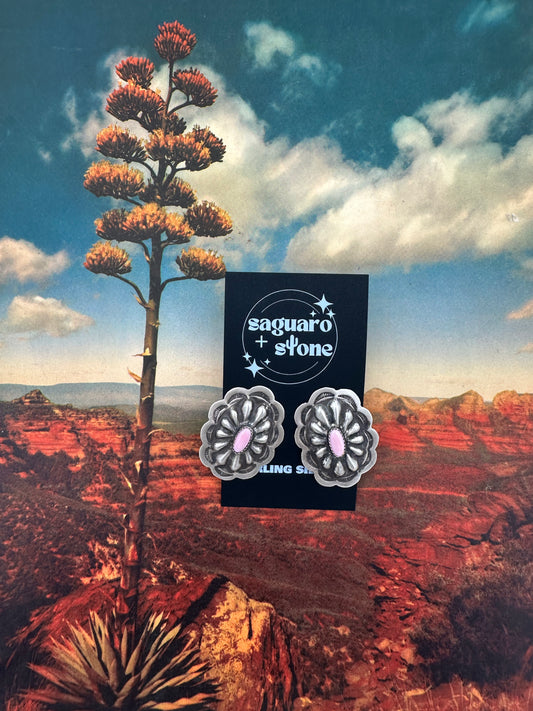 Pink Nights Concho Earring